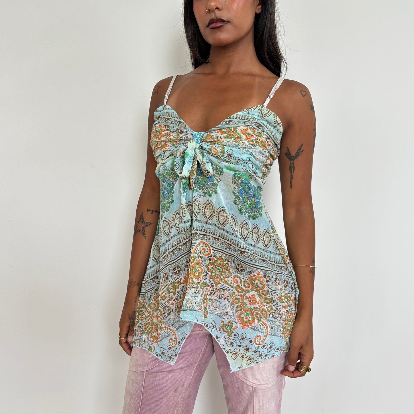 Italian sparkly mesh cami - M