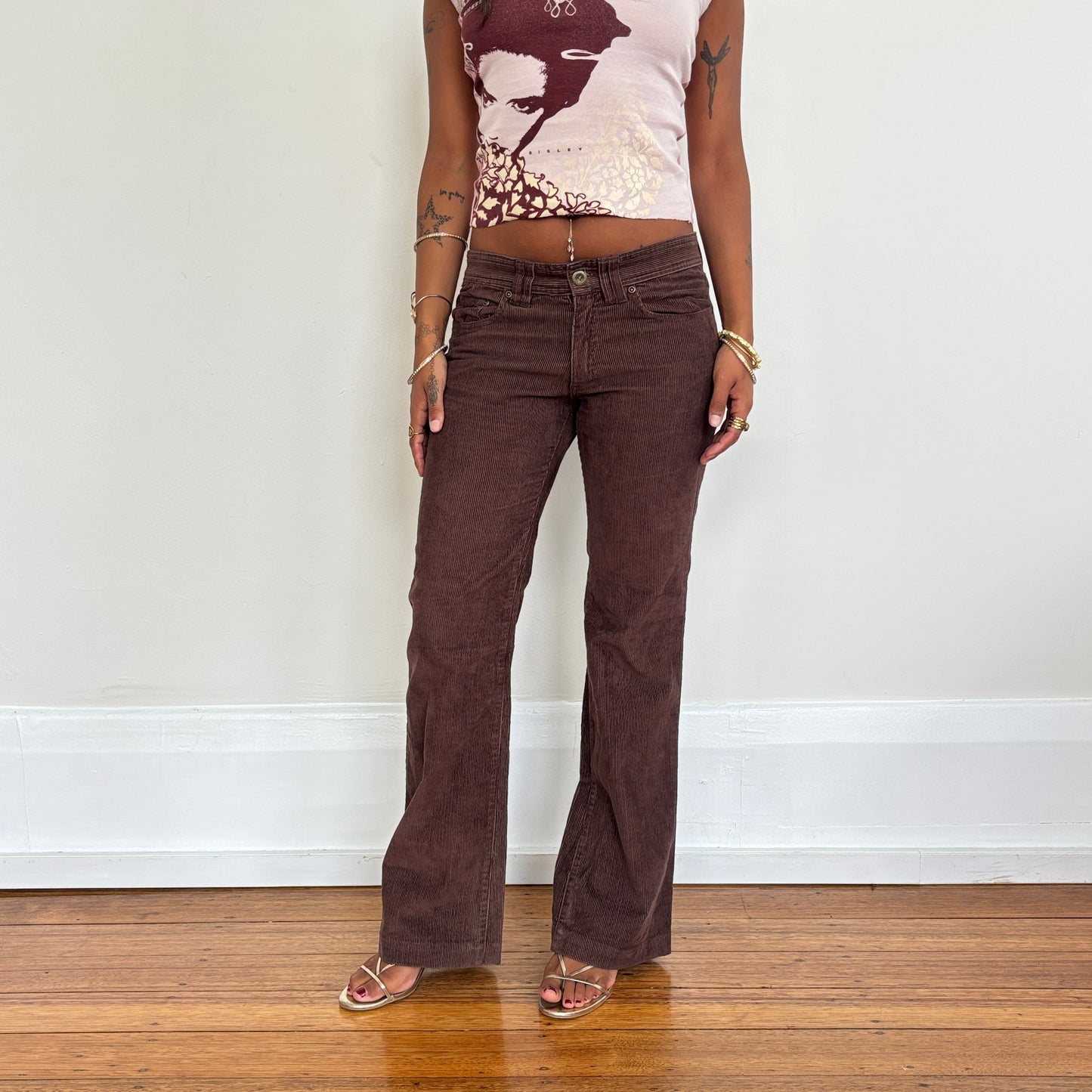 Corduroy bootcut pants - XS