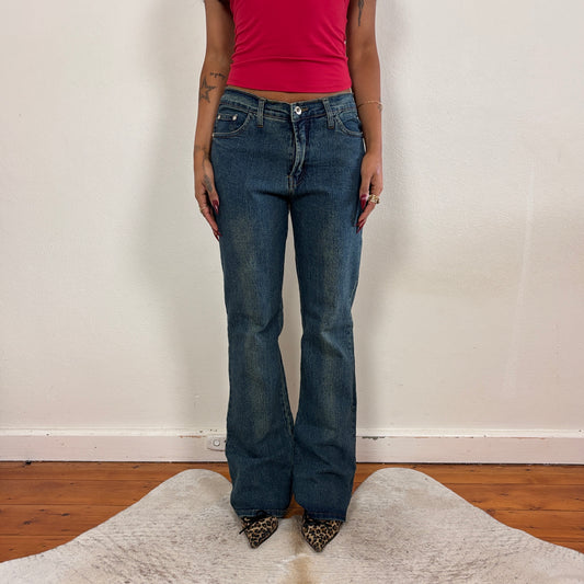 Darkwash flared jeans - S
