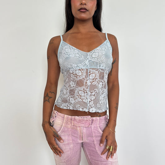 Baby blue lace cami - S/M