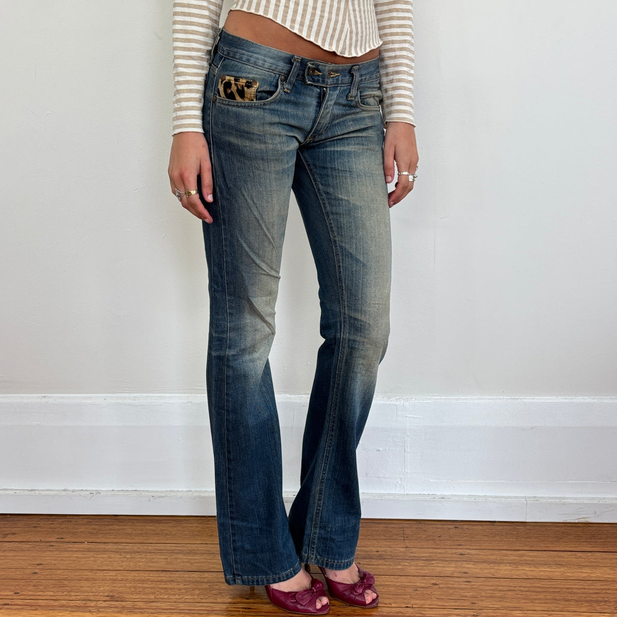 Leopard pocket jeans - XS