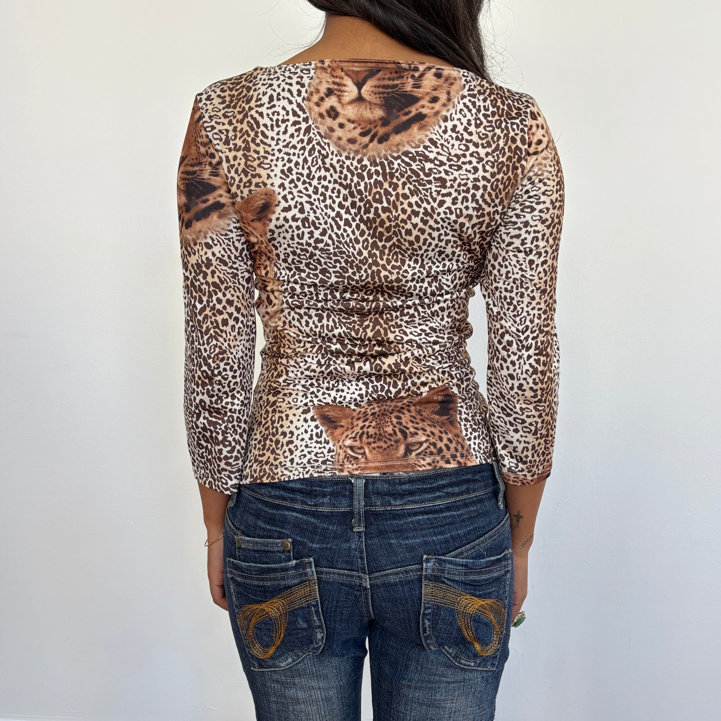 Leopard long sleeve top - S