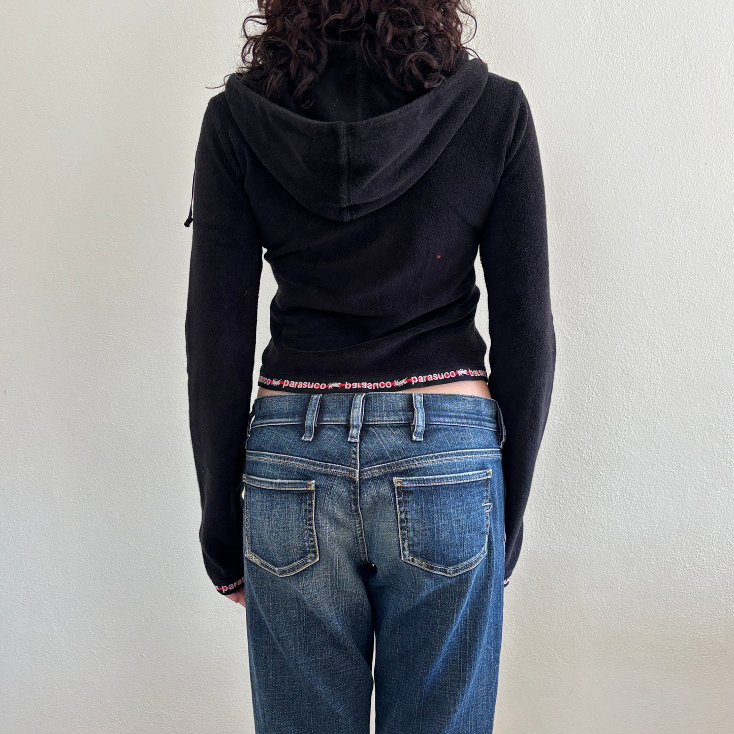 Terrycloth black jumper - S