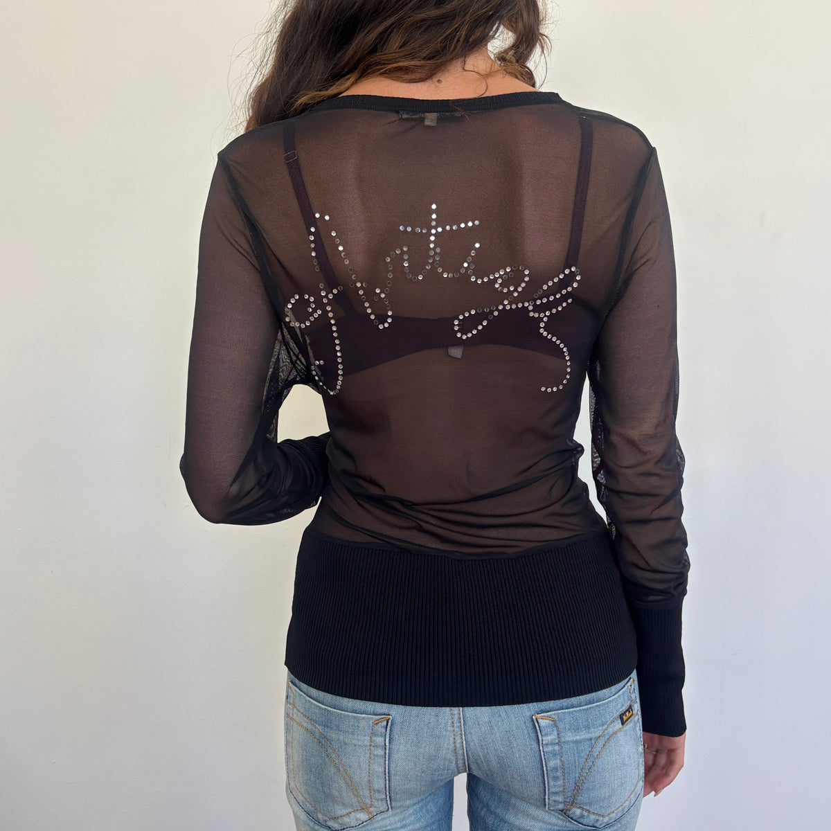 Italian sequin mesh zip up - M/L