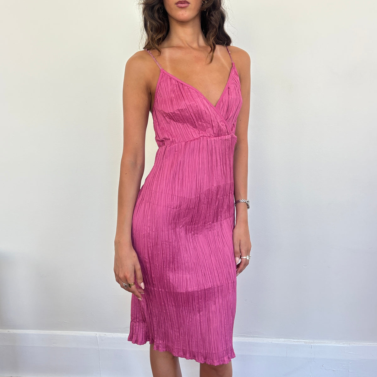 Italian pink midi dress - M/L