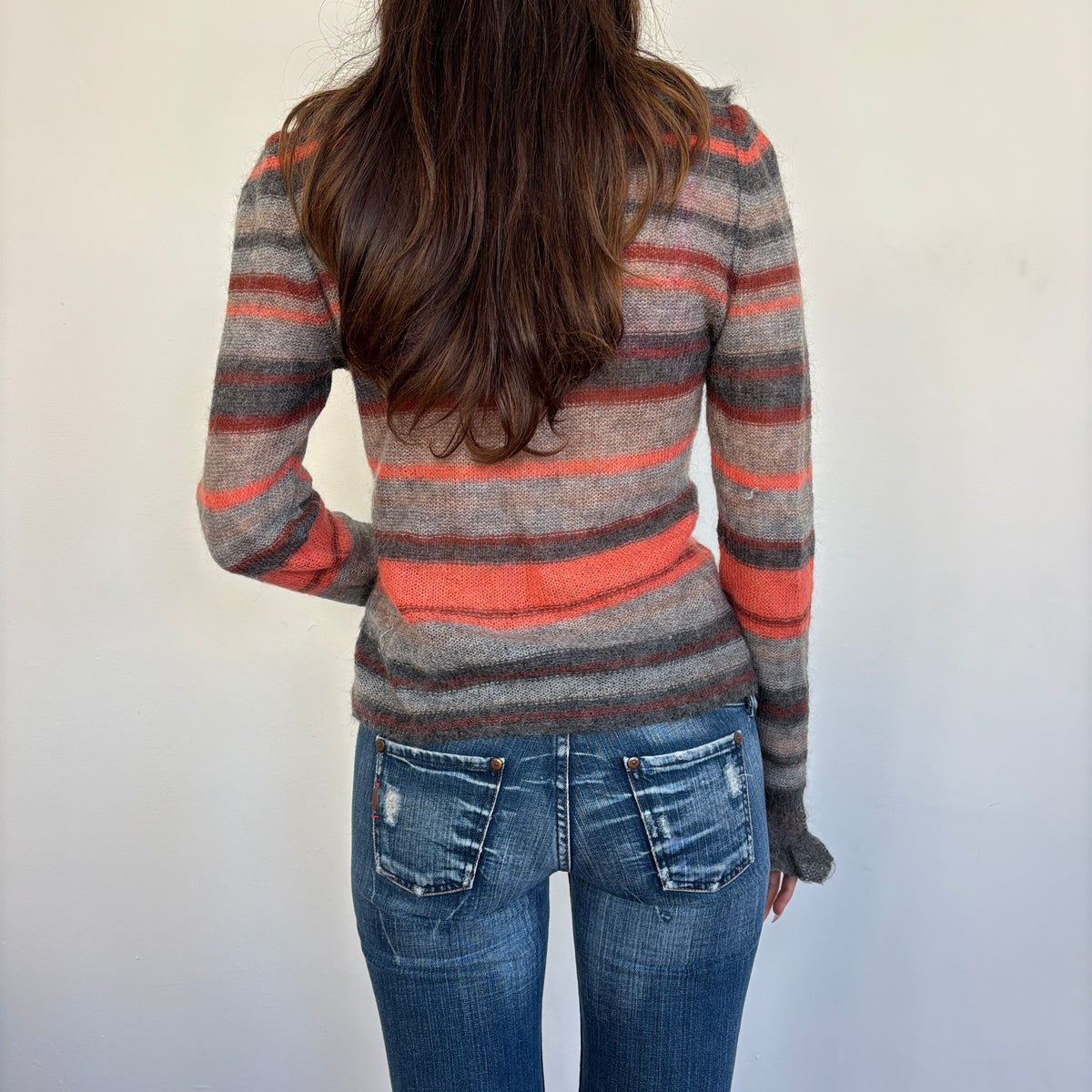 Italian striped ruffle knit - M/L