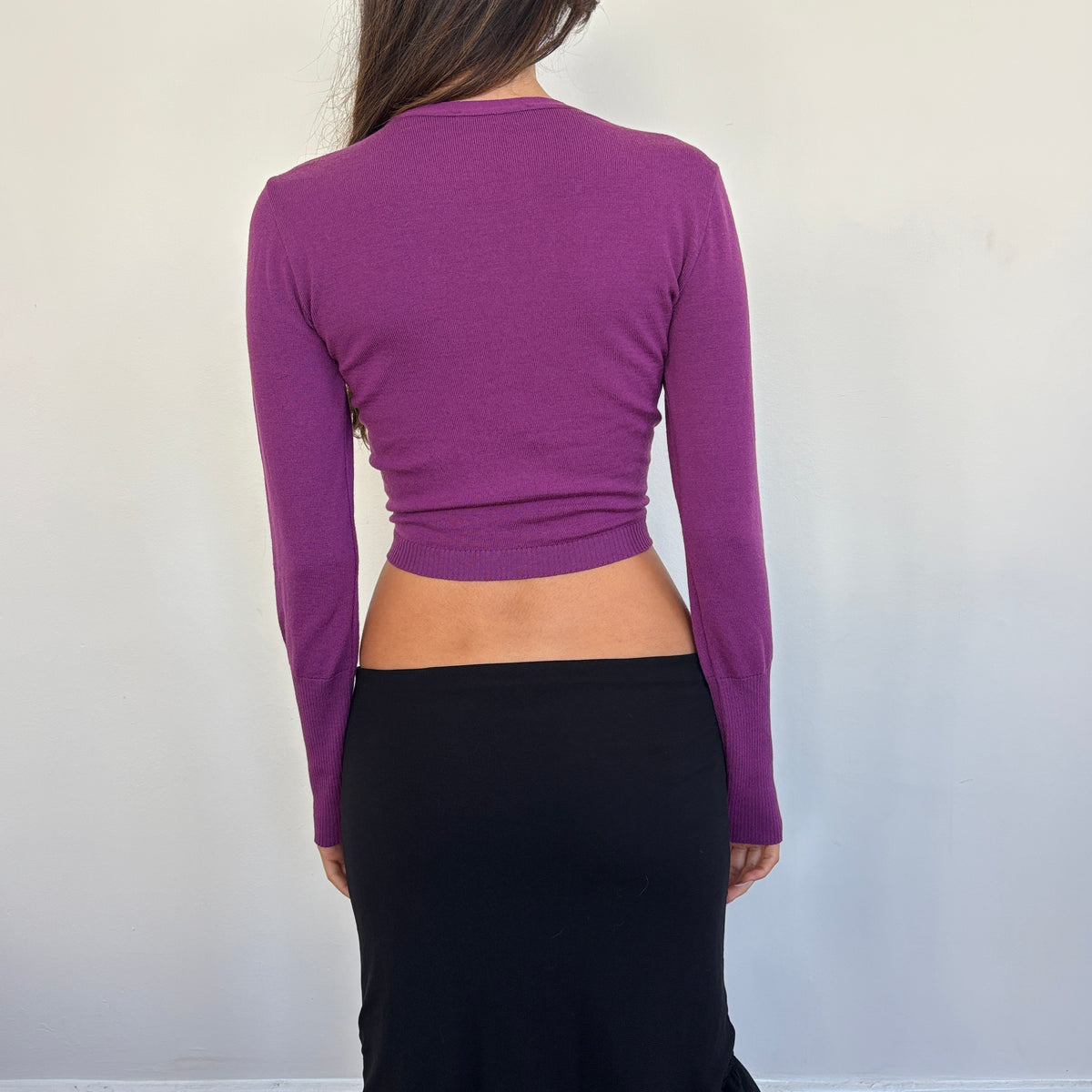 Italian purple wool cardigan - XS/S