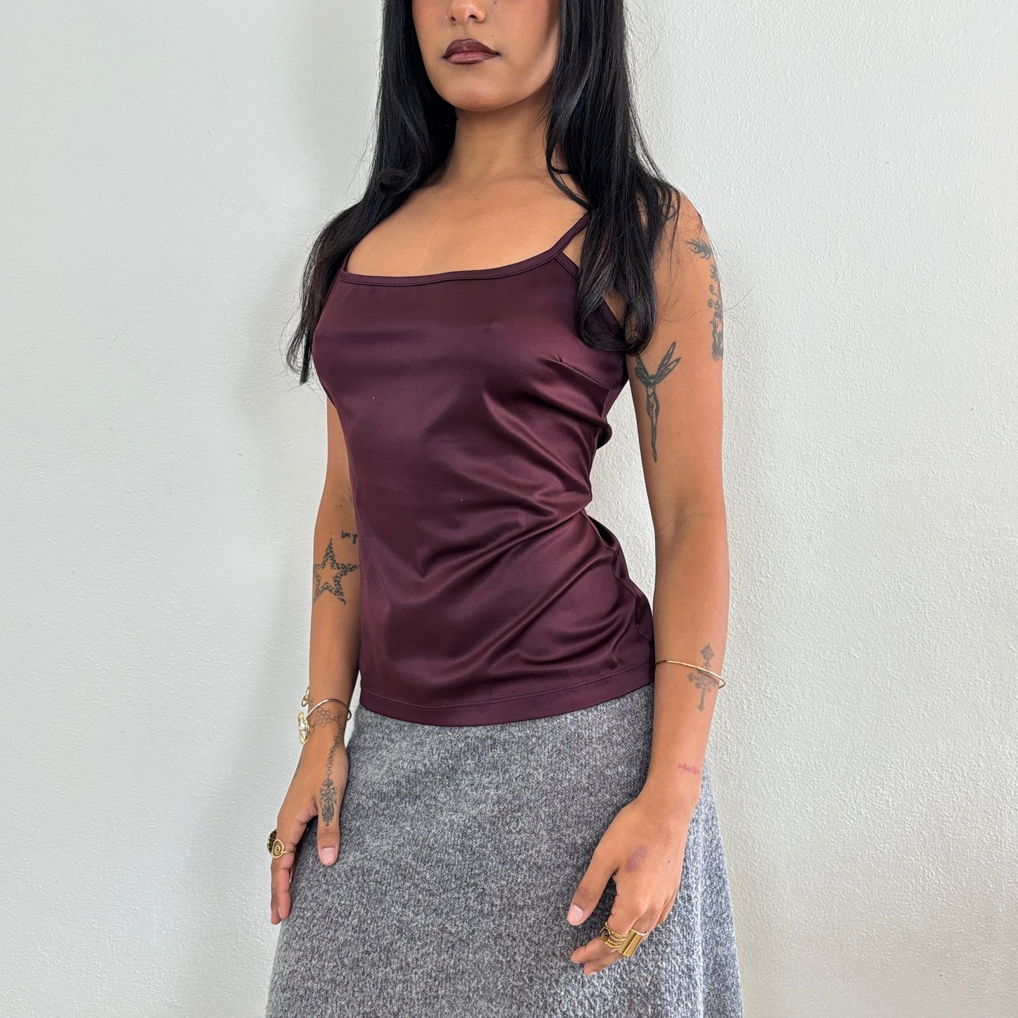 Plum metallic cami - M