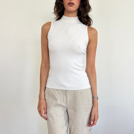 White beaded top - XS/S