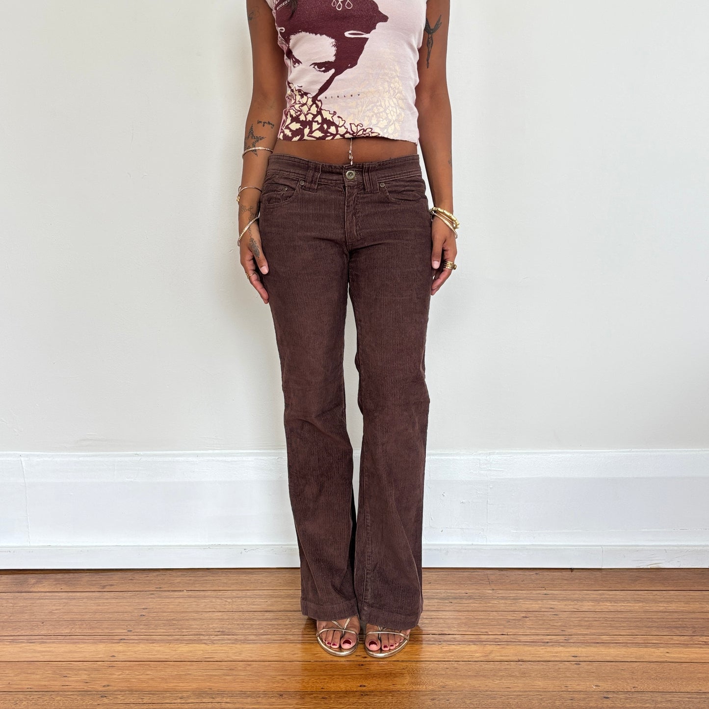 Corduroy bootcut pants - XS