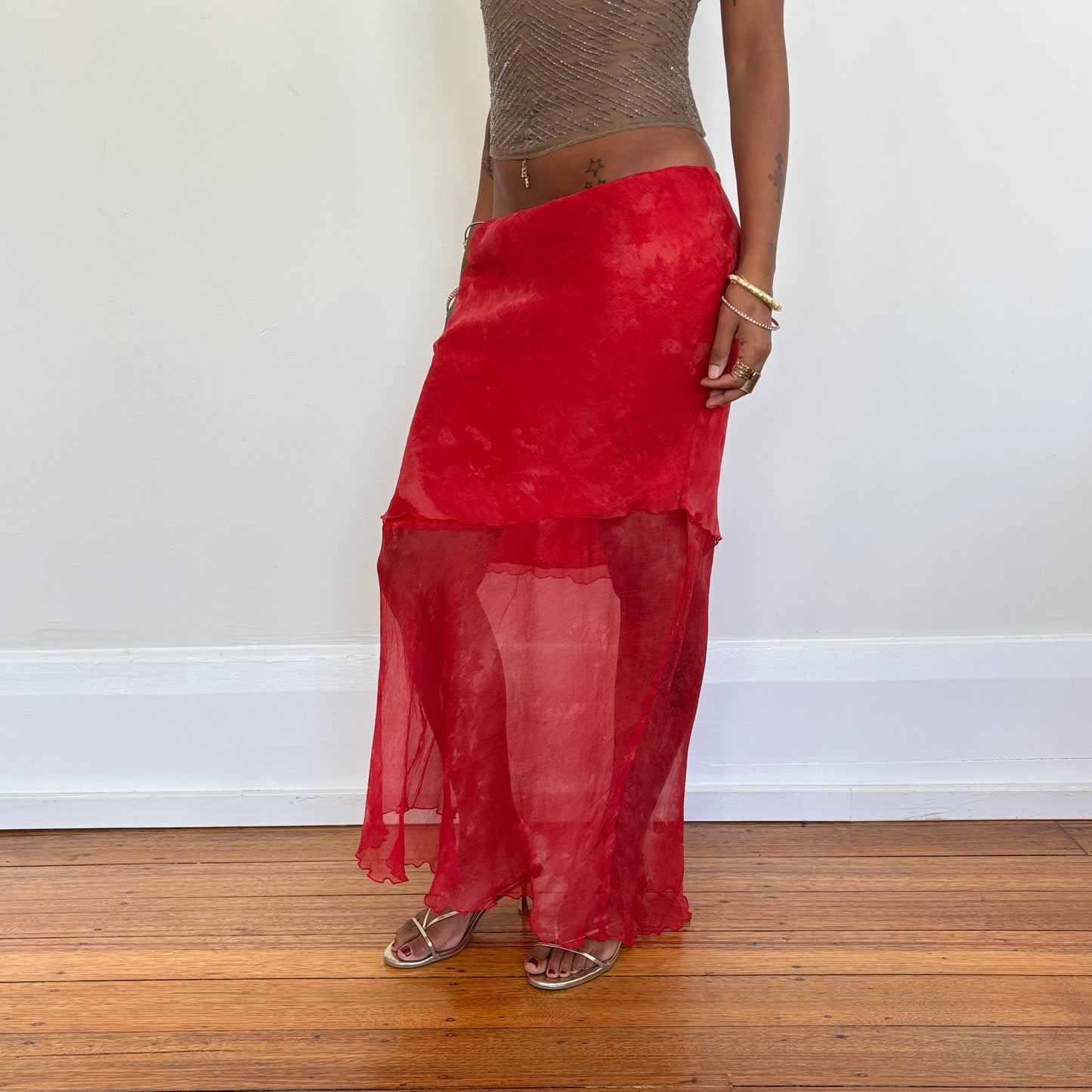 Italian silk maxi skirt - XS