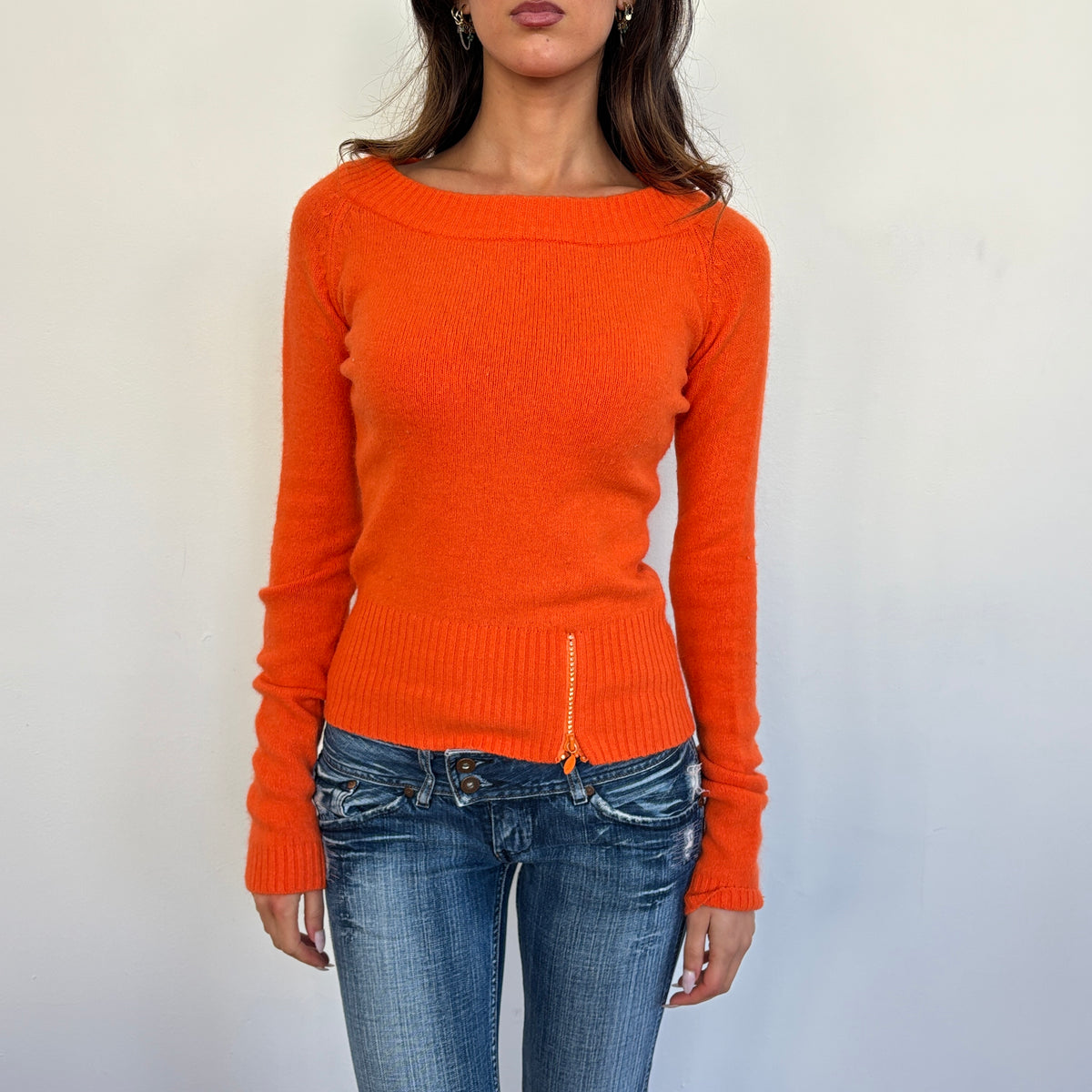 Italian wool orange knit - S