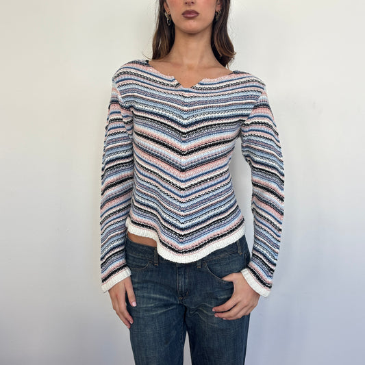 Italian striped knit jumper - M