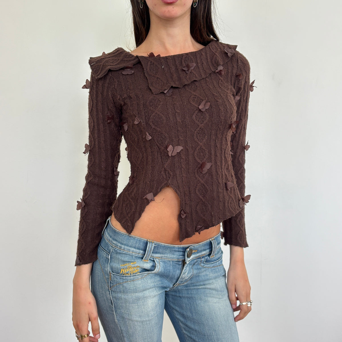 Italian brown butterfly knit - XS