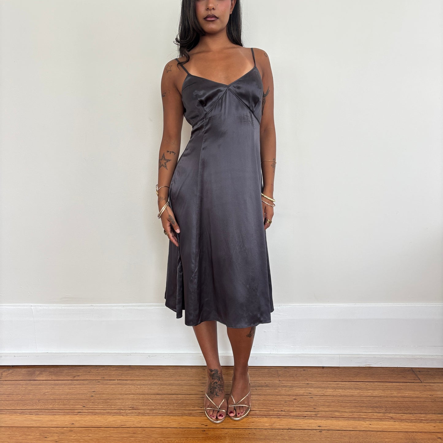 Italian silk midi dress - S