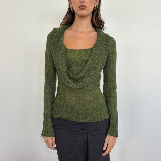Italian green knit jumper - S