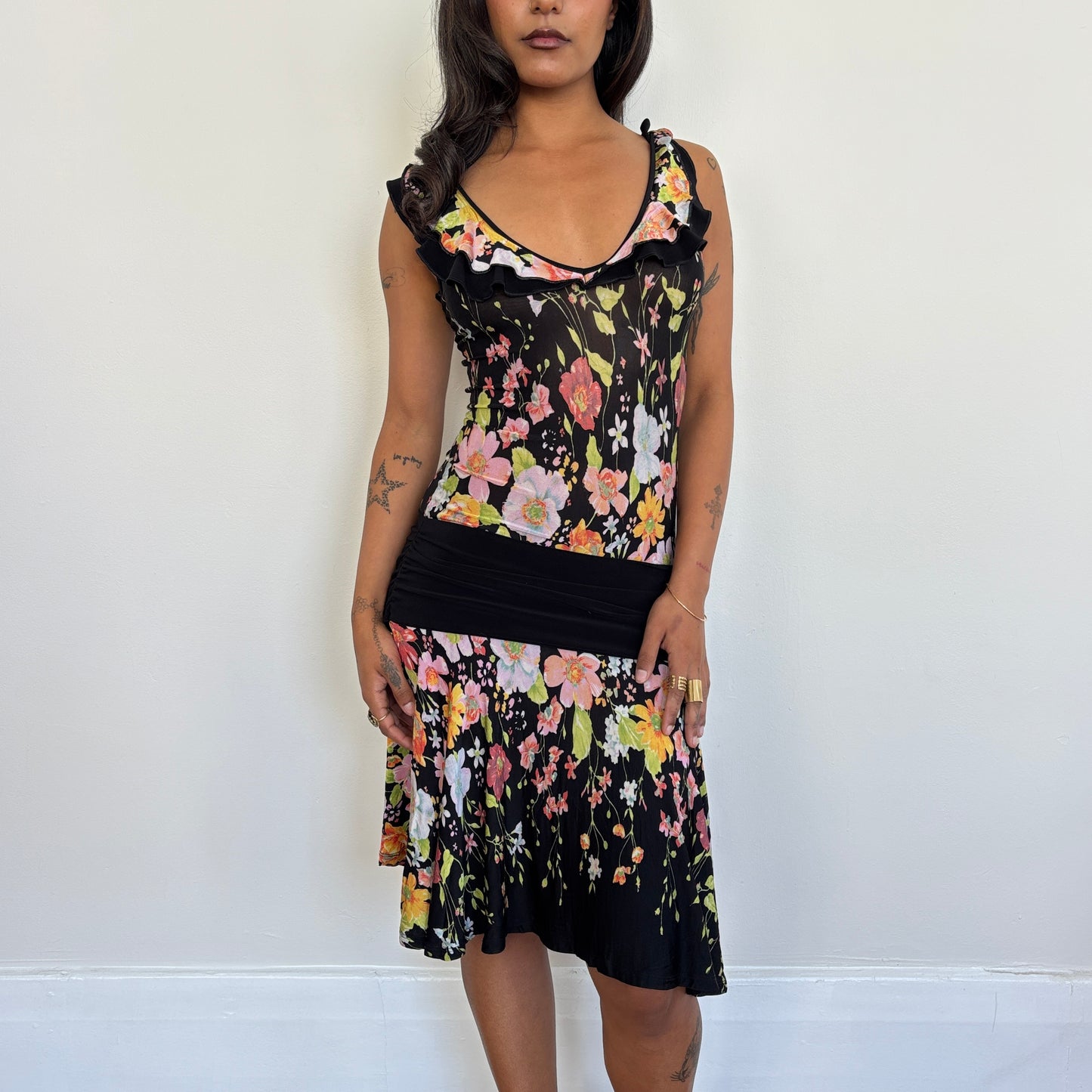 Floral midi dress - XS