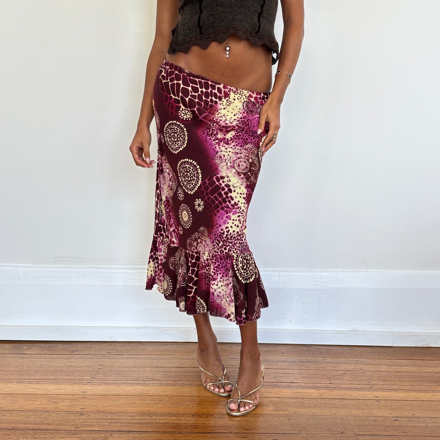 Italian graphic midi skirt - XS/S