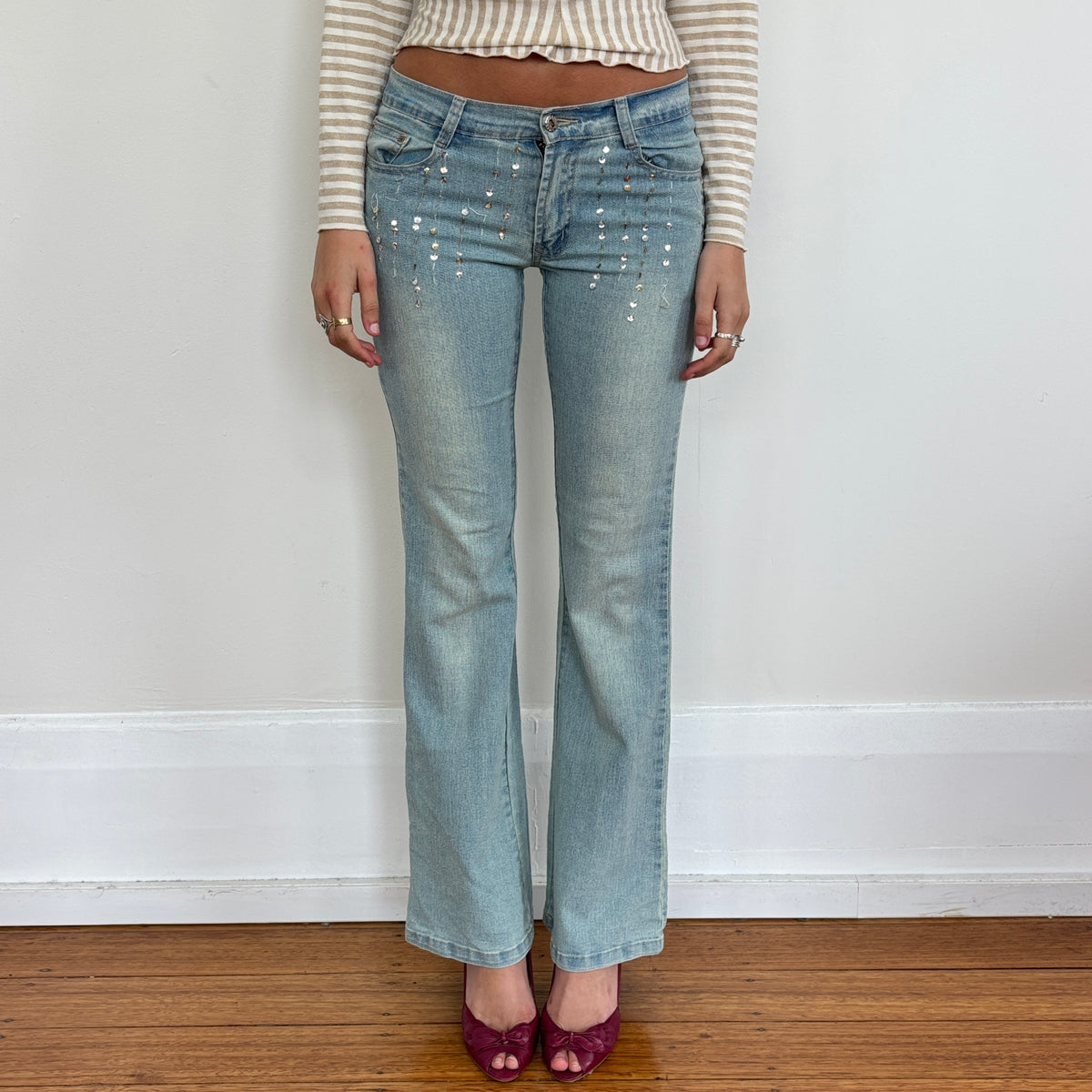 Lightwash lowrise jeans - XS