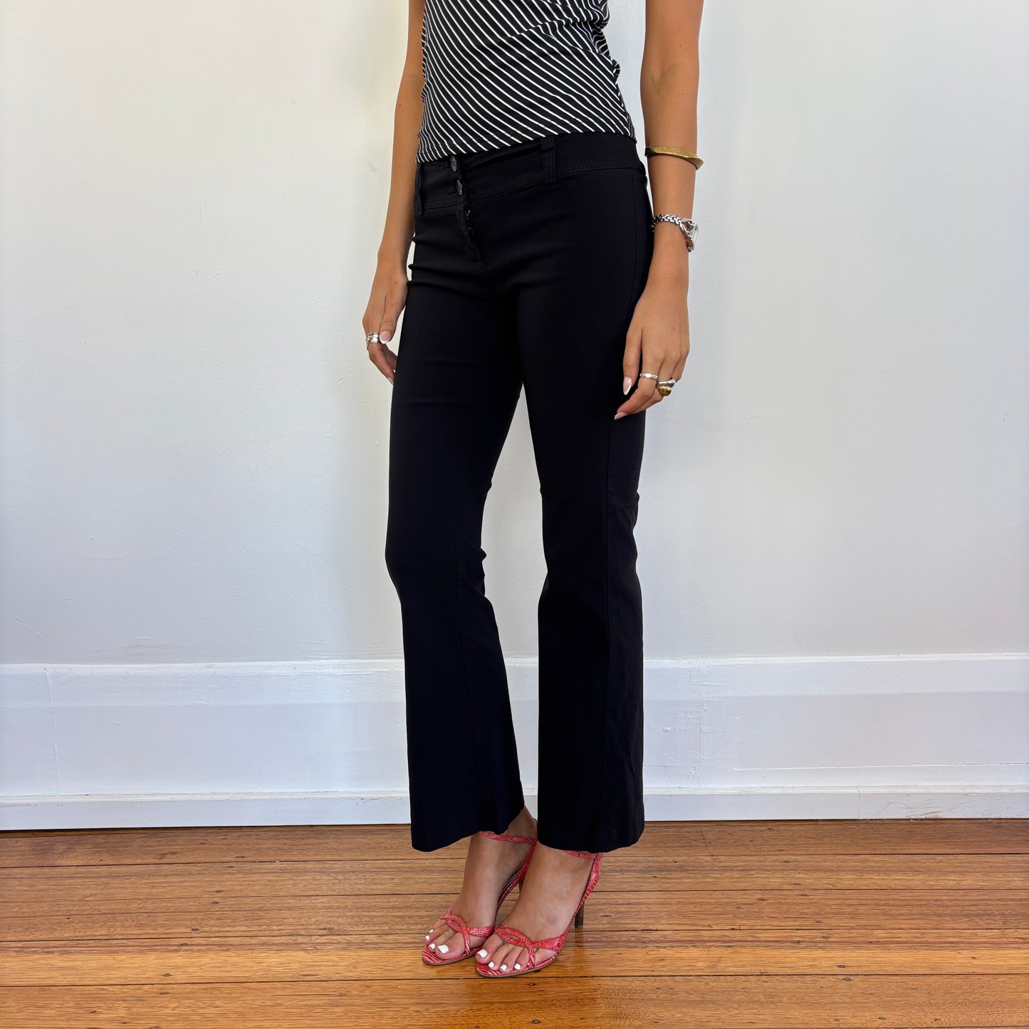 Low rise black pants - XS