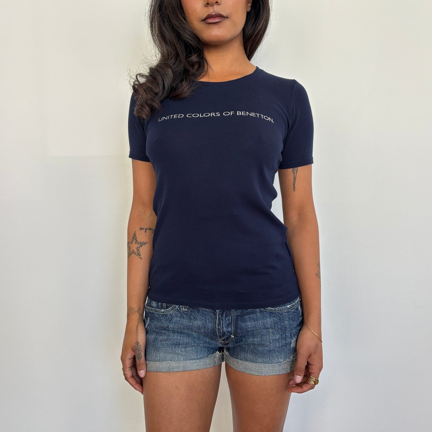 Navy baby tee - S