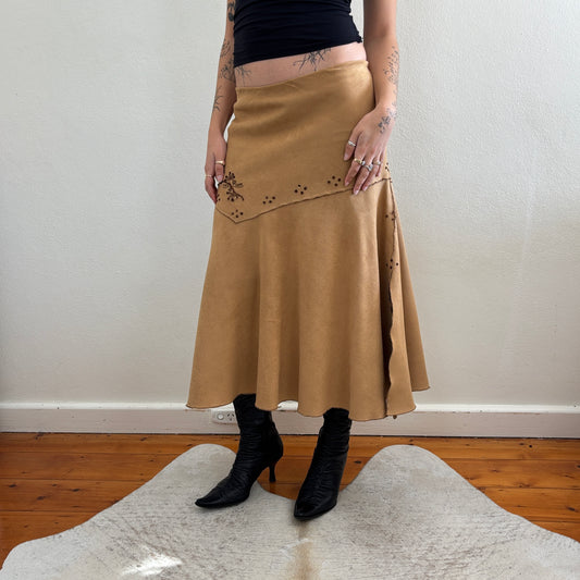 Tan midi skirt - M
