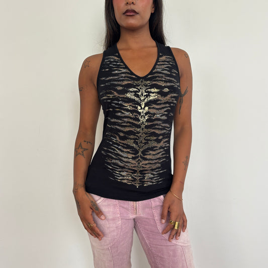 Italian tiger print top - S
