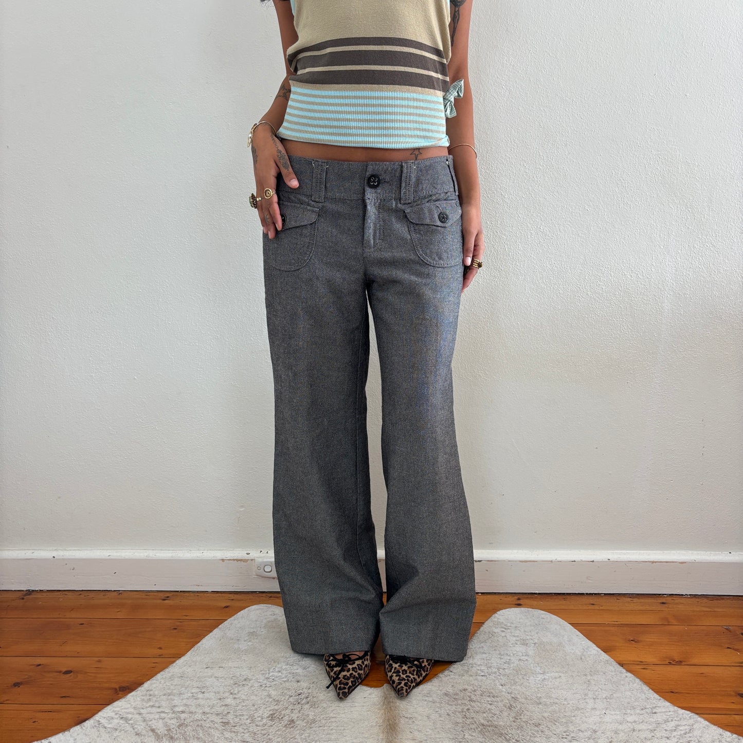 'Esprit' grey wide leg pants - S