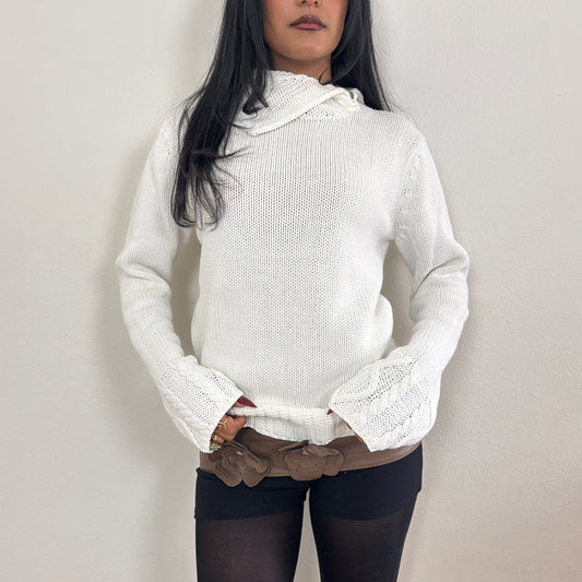 White knit jumper - M