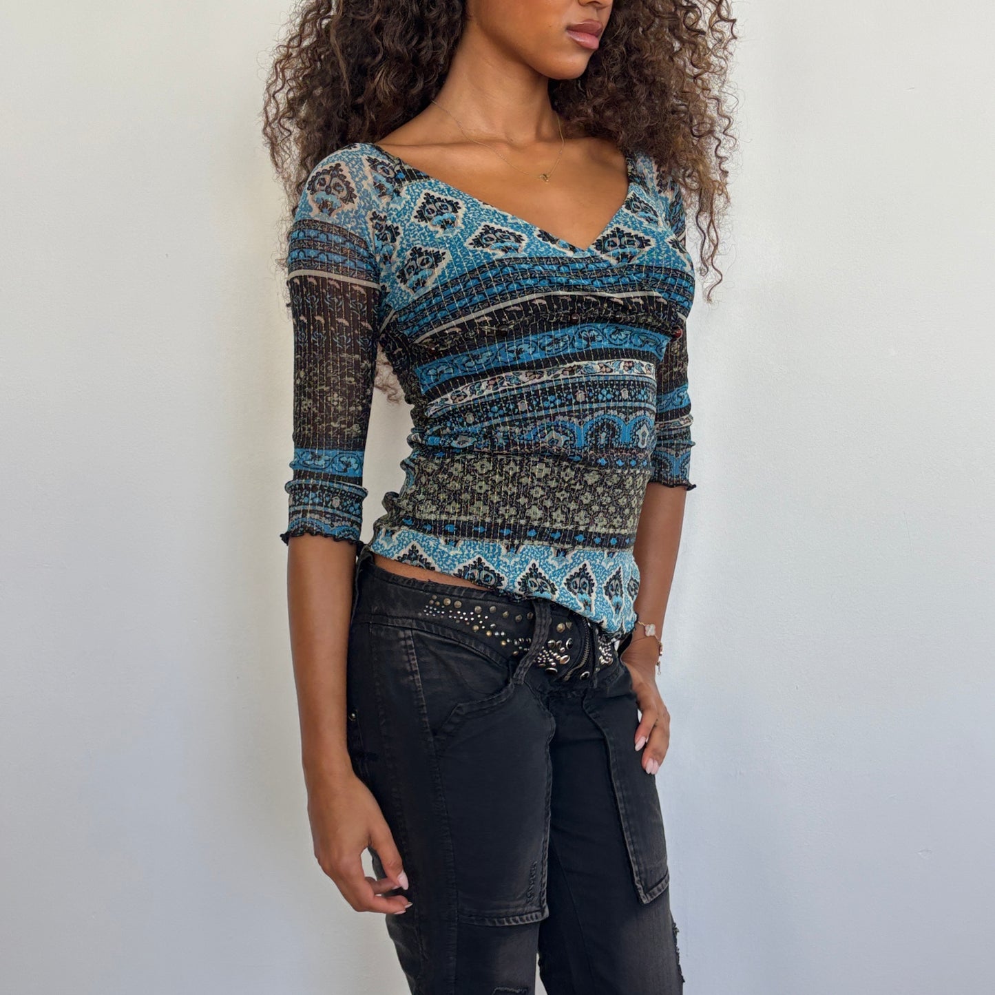 Sparkly blue top - XS