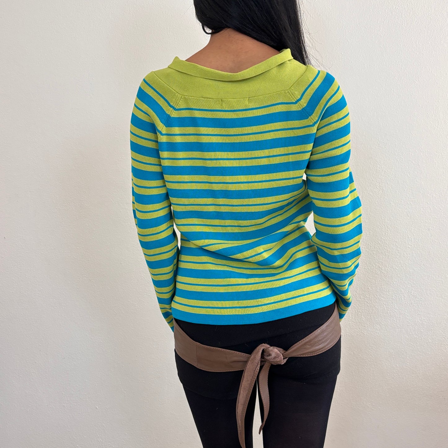 Striped blue/green jumper - M