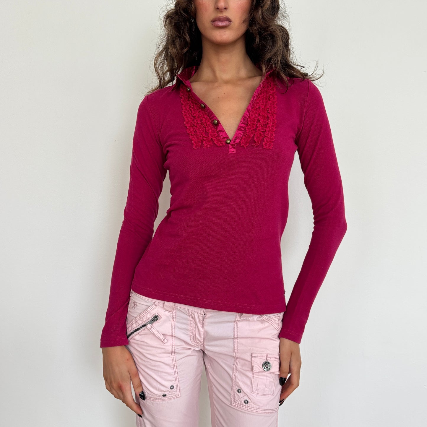 Italian pink long sleeve - S