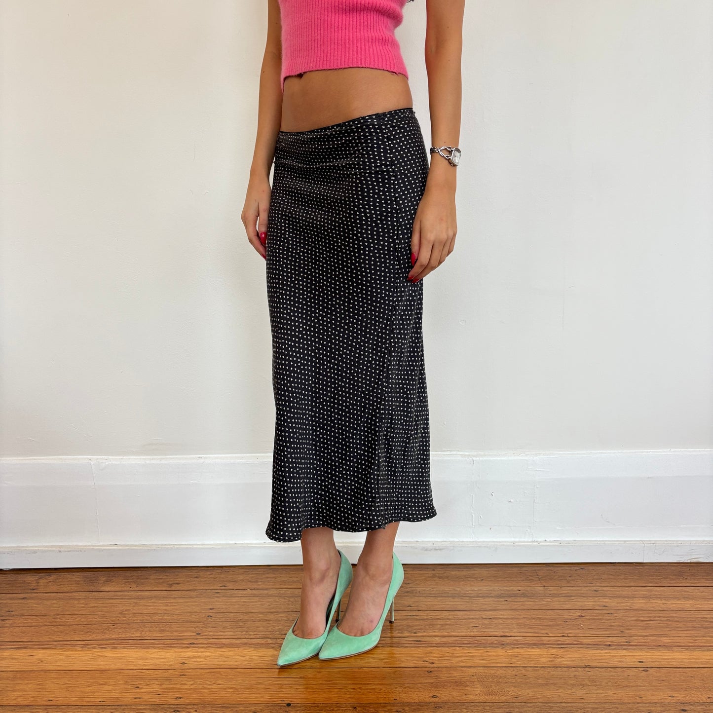 Silk heart maxi skirt - XS/S