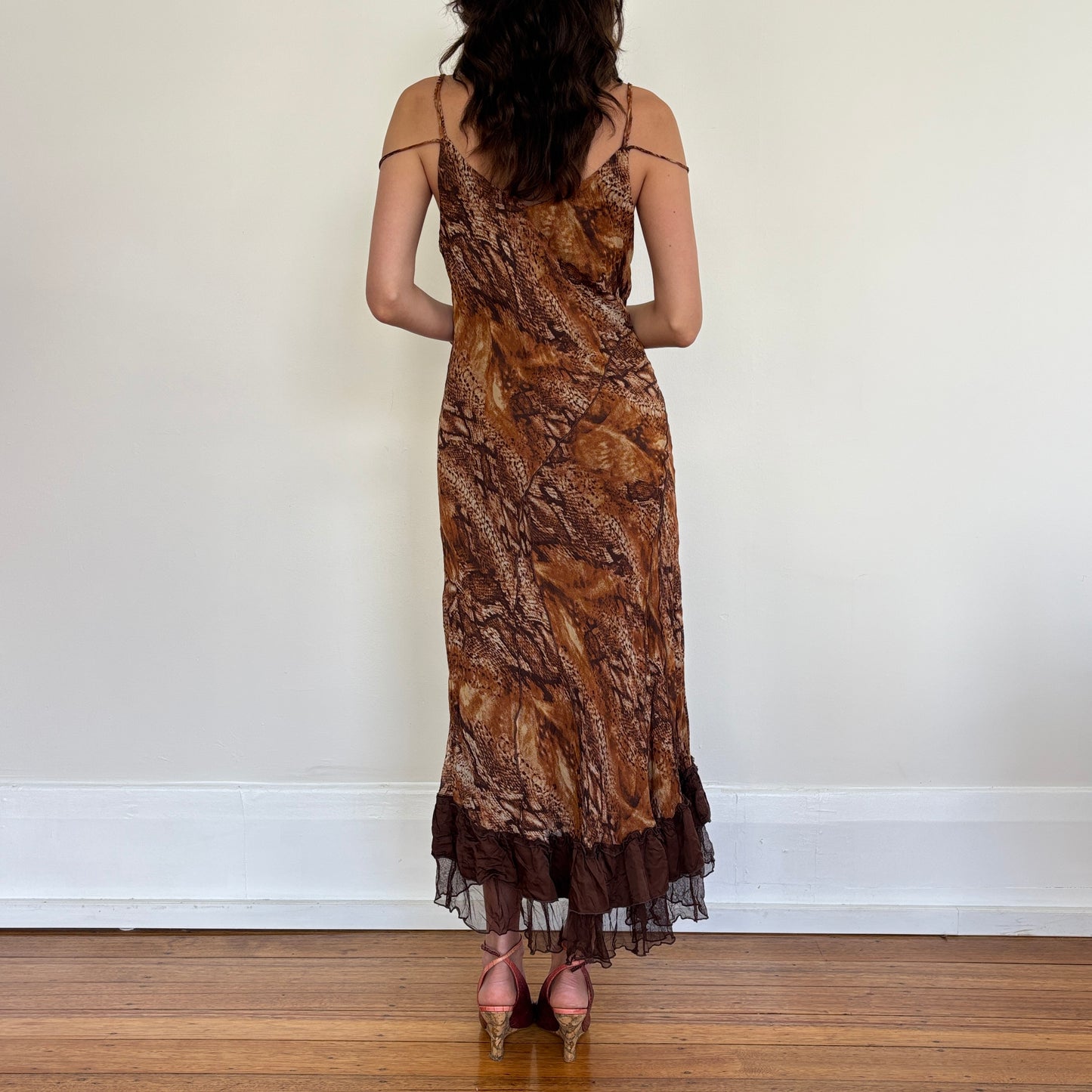 Italian snake print maxi dress - S