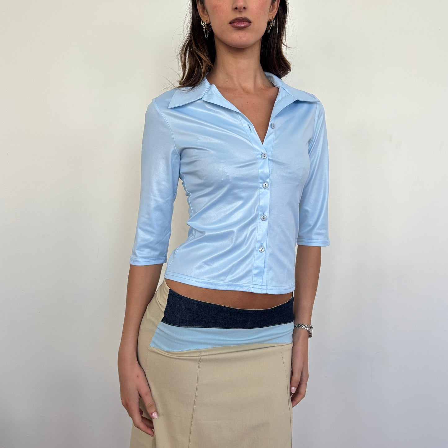 Pimkie blue 3/4 top - XS