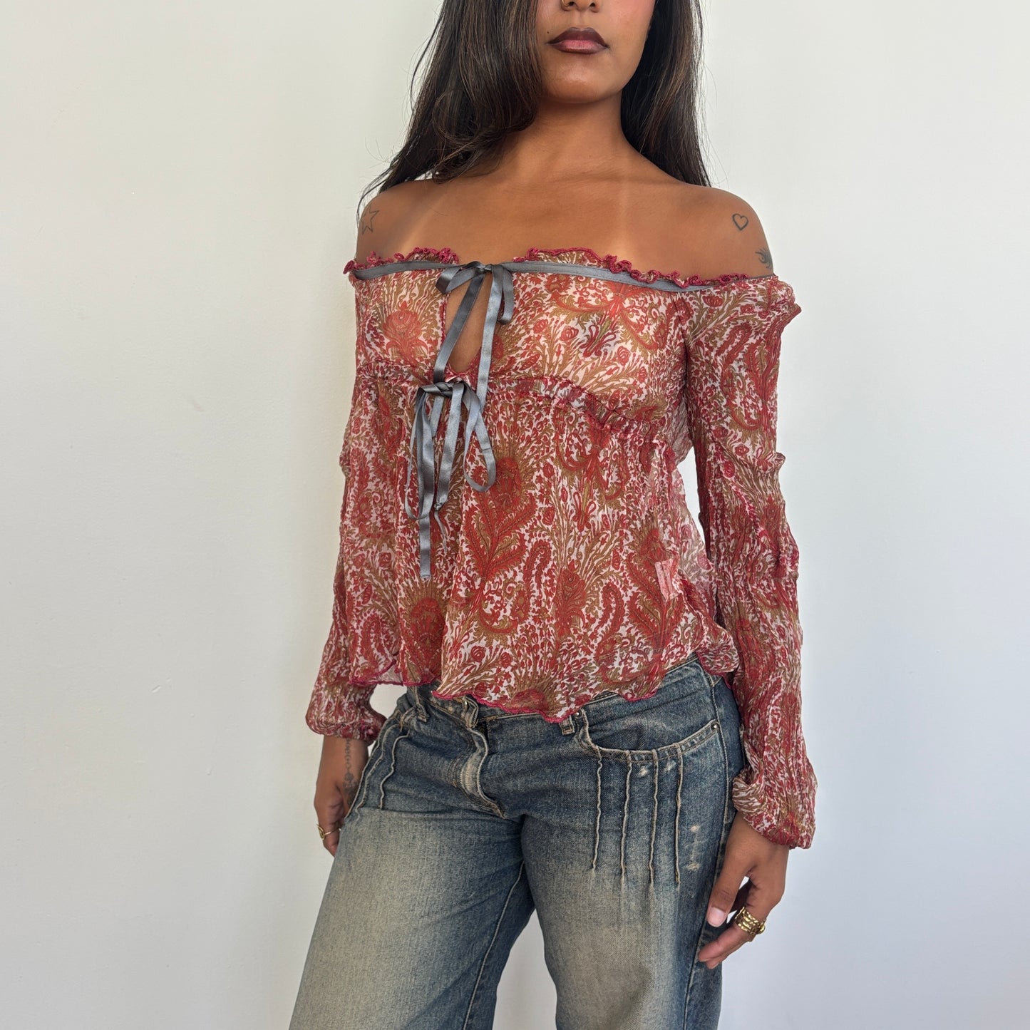 Italian silk long sleeve - M