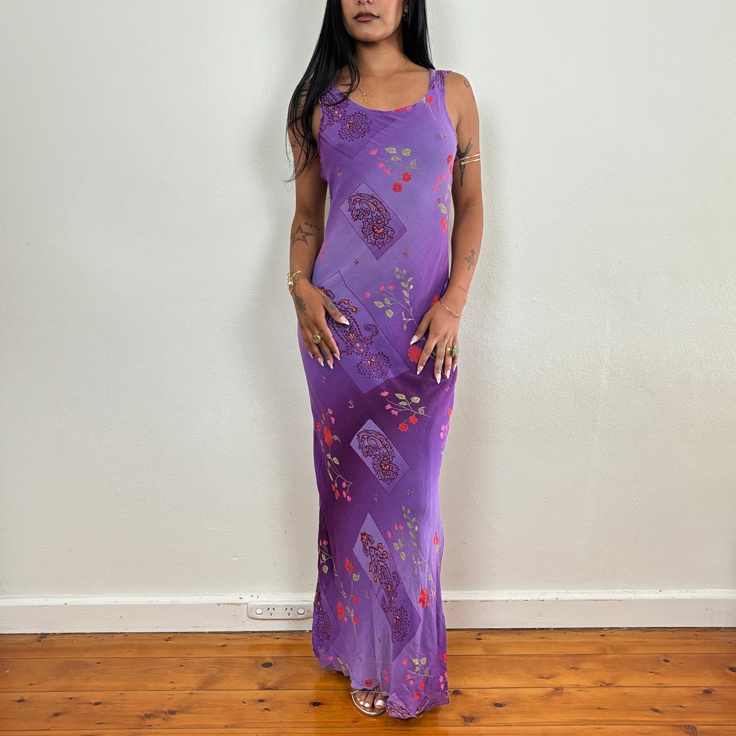 Purple floral maxi - XS