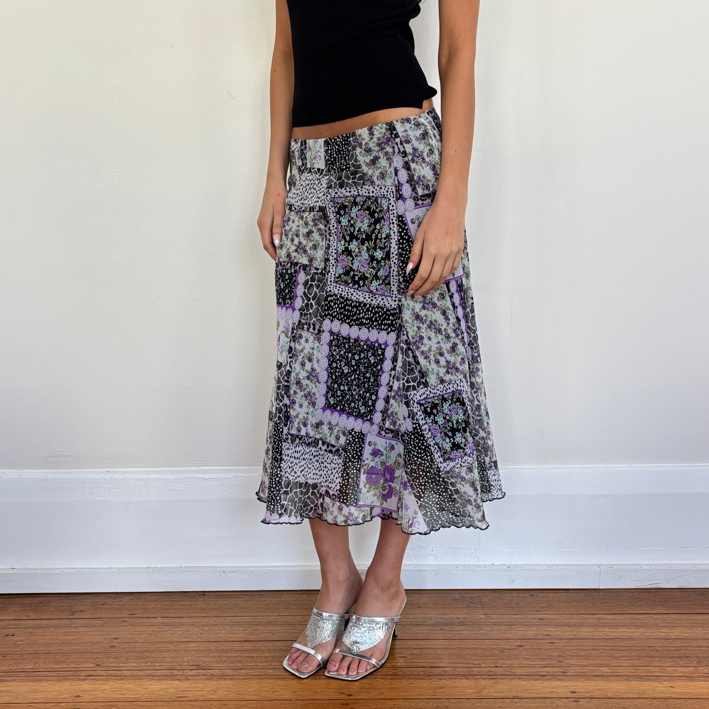 Italian floral midi skirt - XS/S
