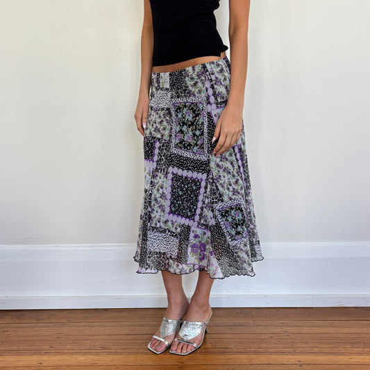 Italian floral midi skirt - XS/S