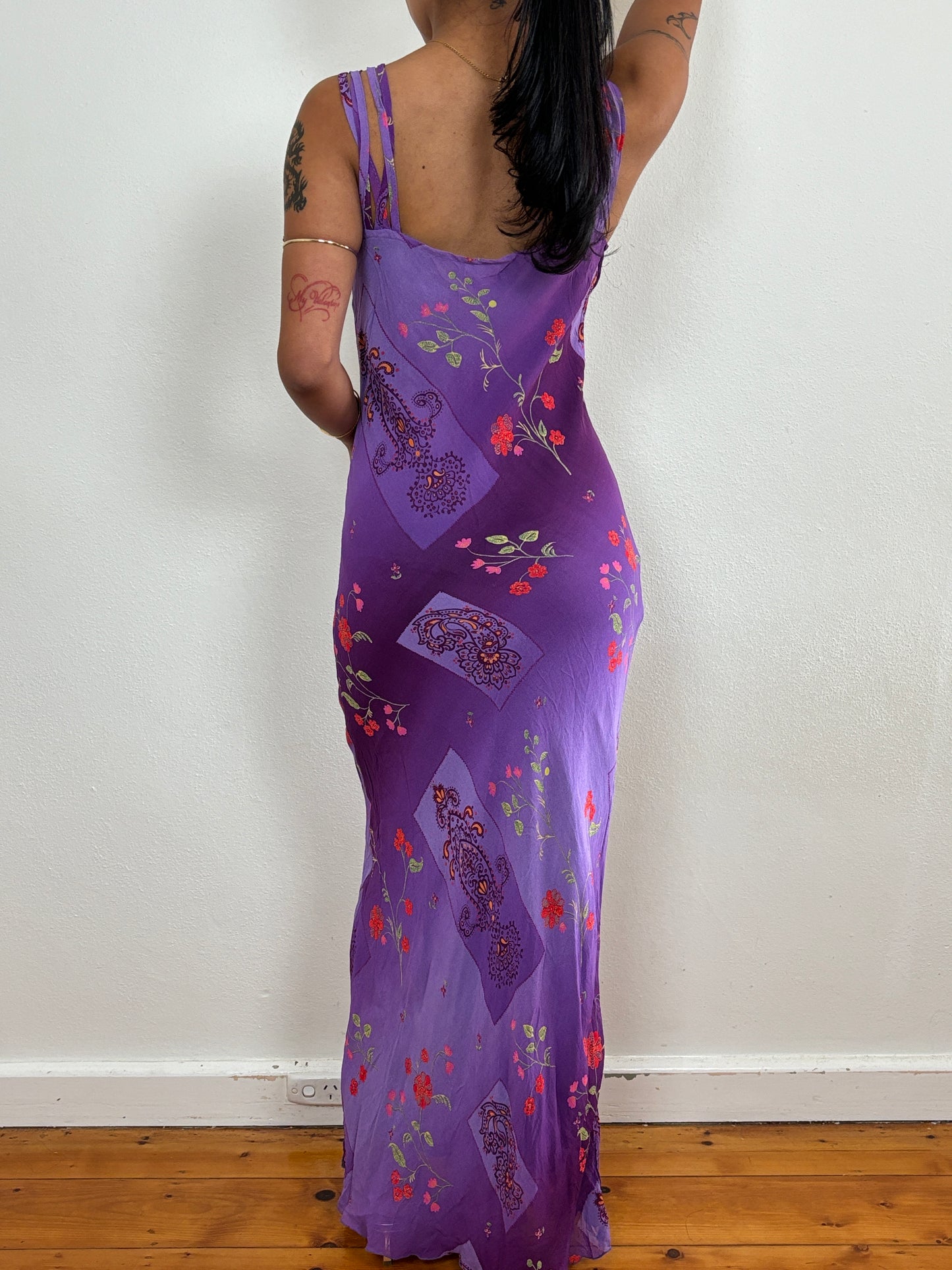 Purple floral maxi - XS