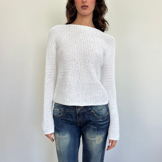 Italian white knit jumper - S/M