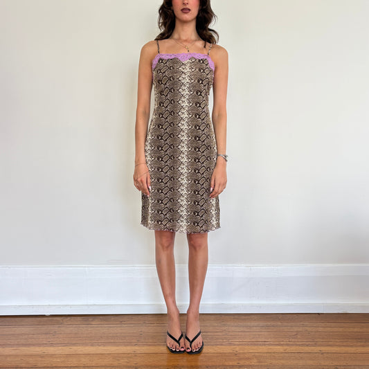 Italian snake print midi dress - S