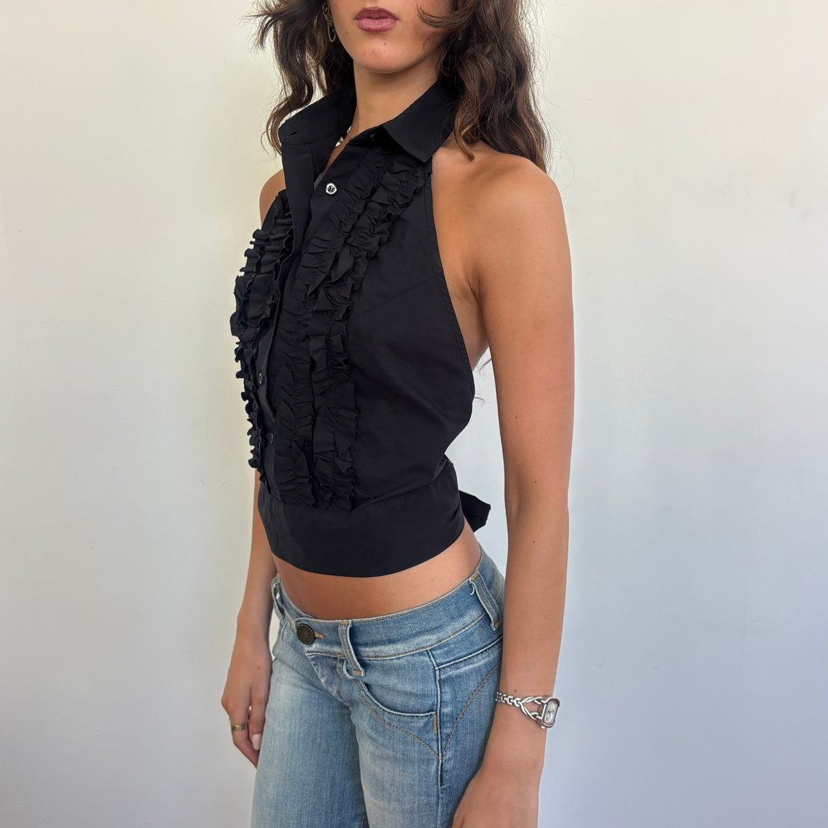 Backless ruffle top - S