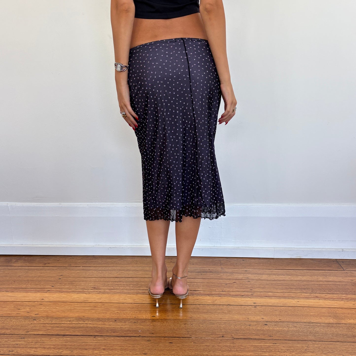 Italian floral mesh skirt - S/M