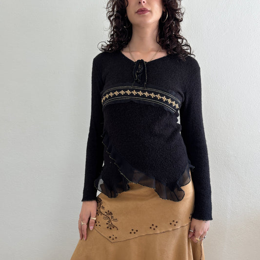 Black knit jumper - S