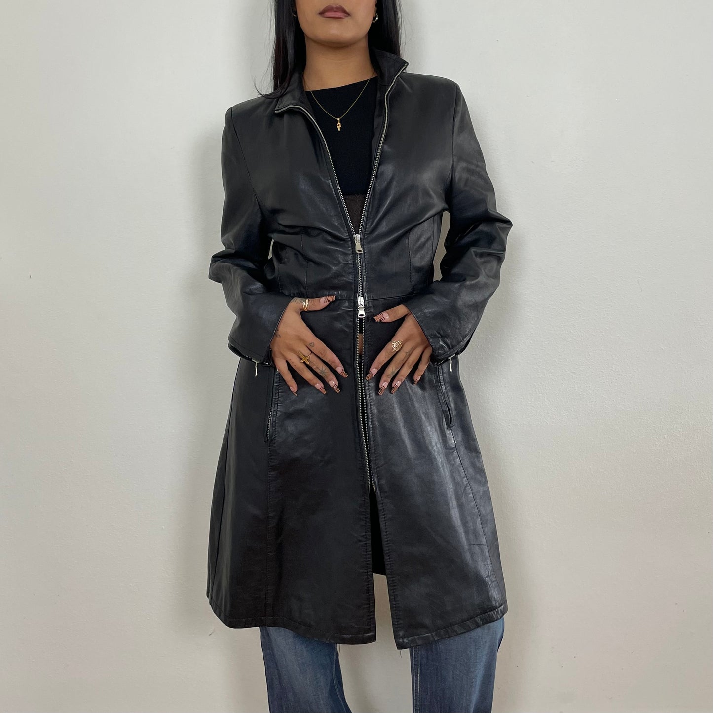 Italian leather coat - S/M