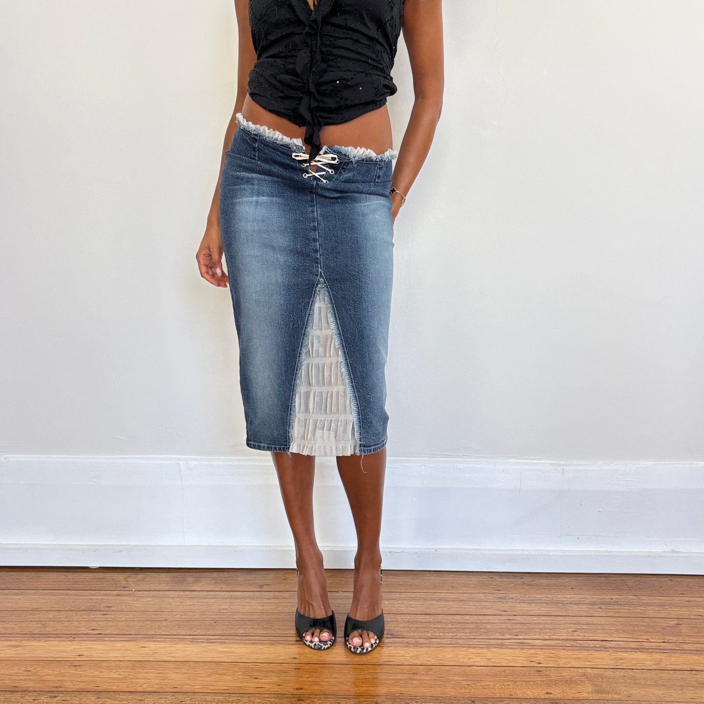 Italian denim midi skirt - XS