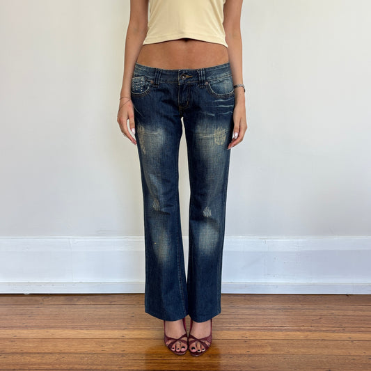 Low rise stud detail jeans - XS