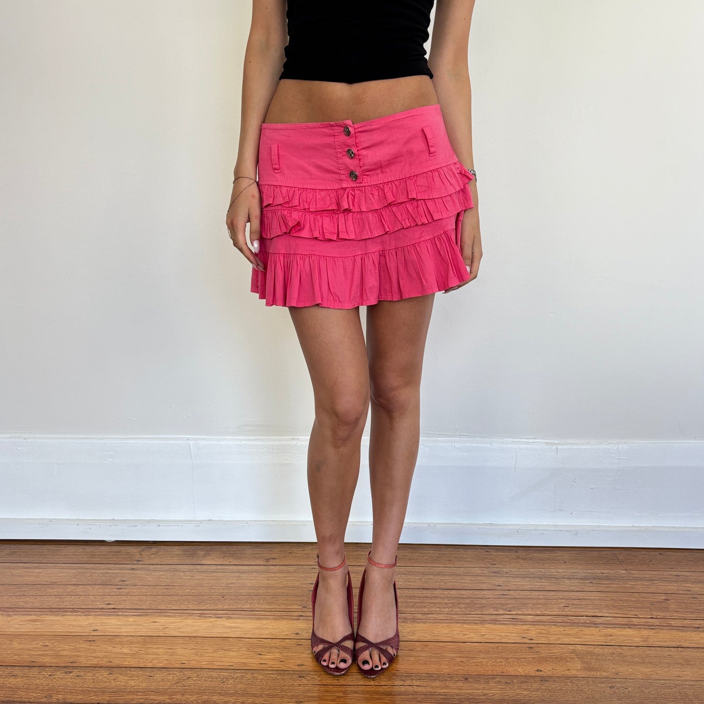 Italian pink mini skirt - S/M