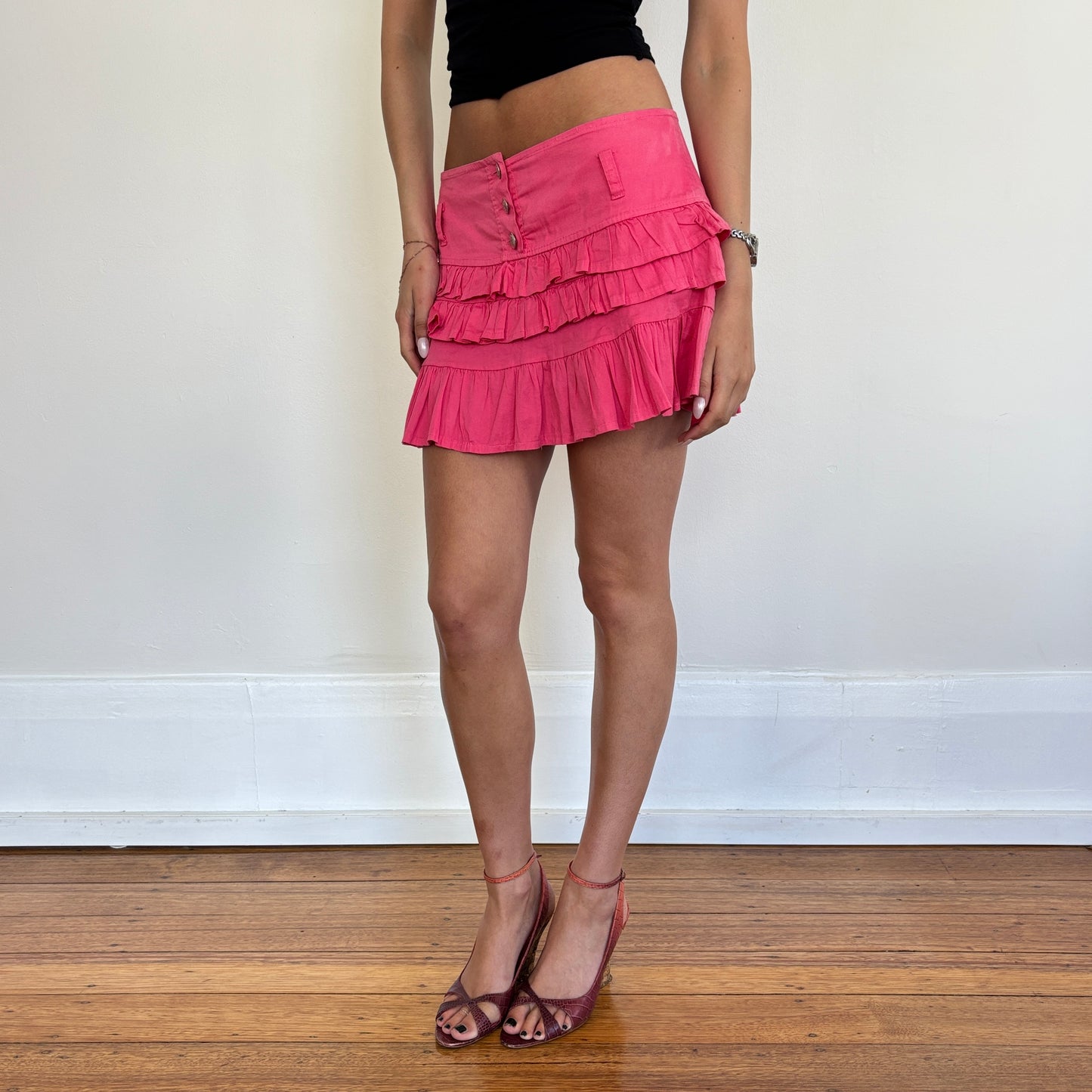 Italian pink mini skirt - S/M